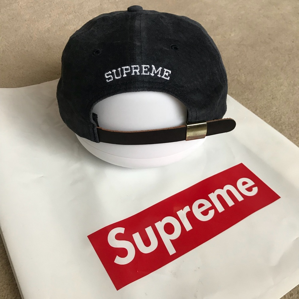🚫SOLD! SUPREME BLUE STRAPBACK SUEDE S LOGO 6 CAP - Picture 2 of 7